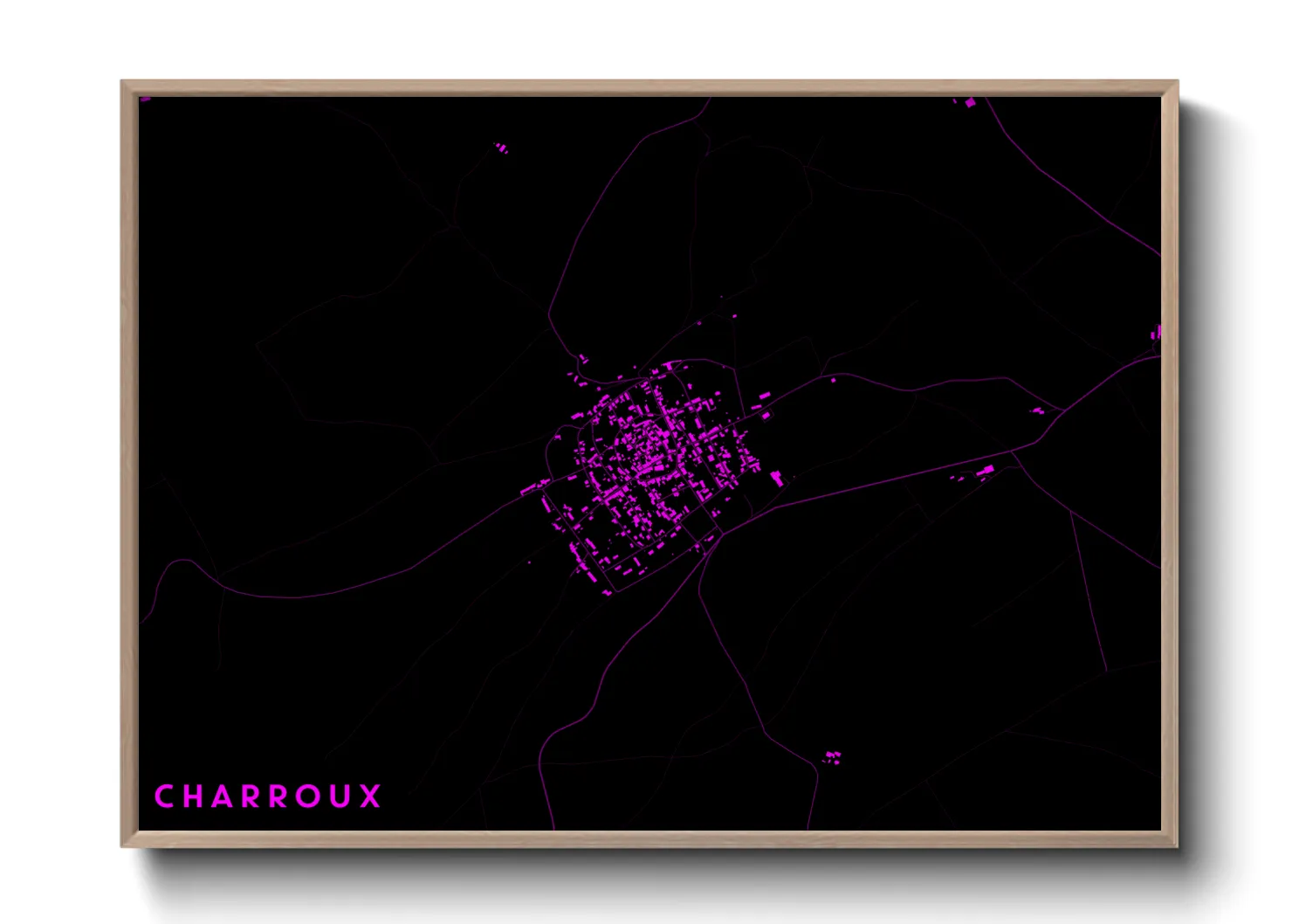 Une affiche de carte sur Charroux