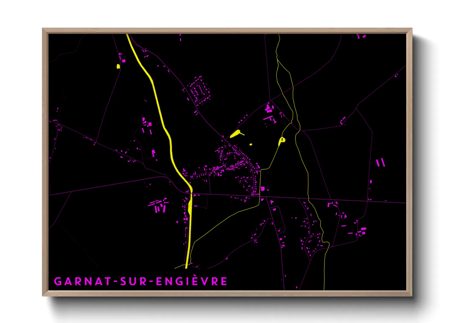 Une affiche de carte sur Garnat-sur-Engièvre