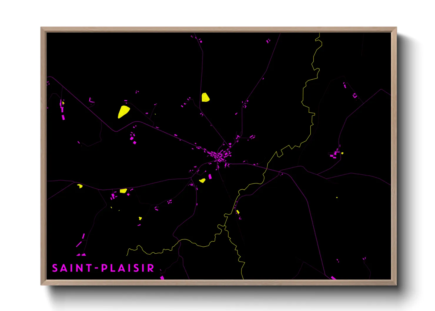 Une affiche de carte sur Saint-Plaisir