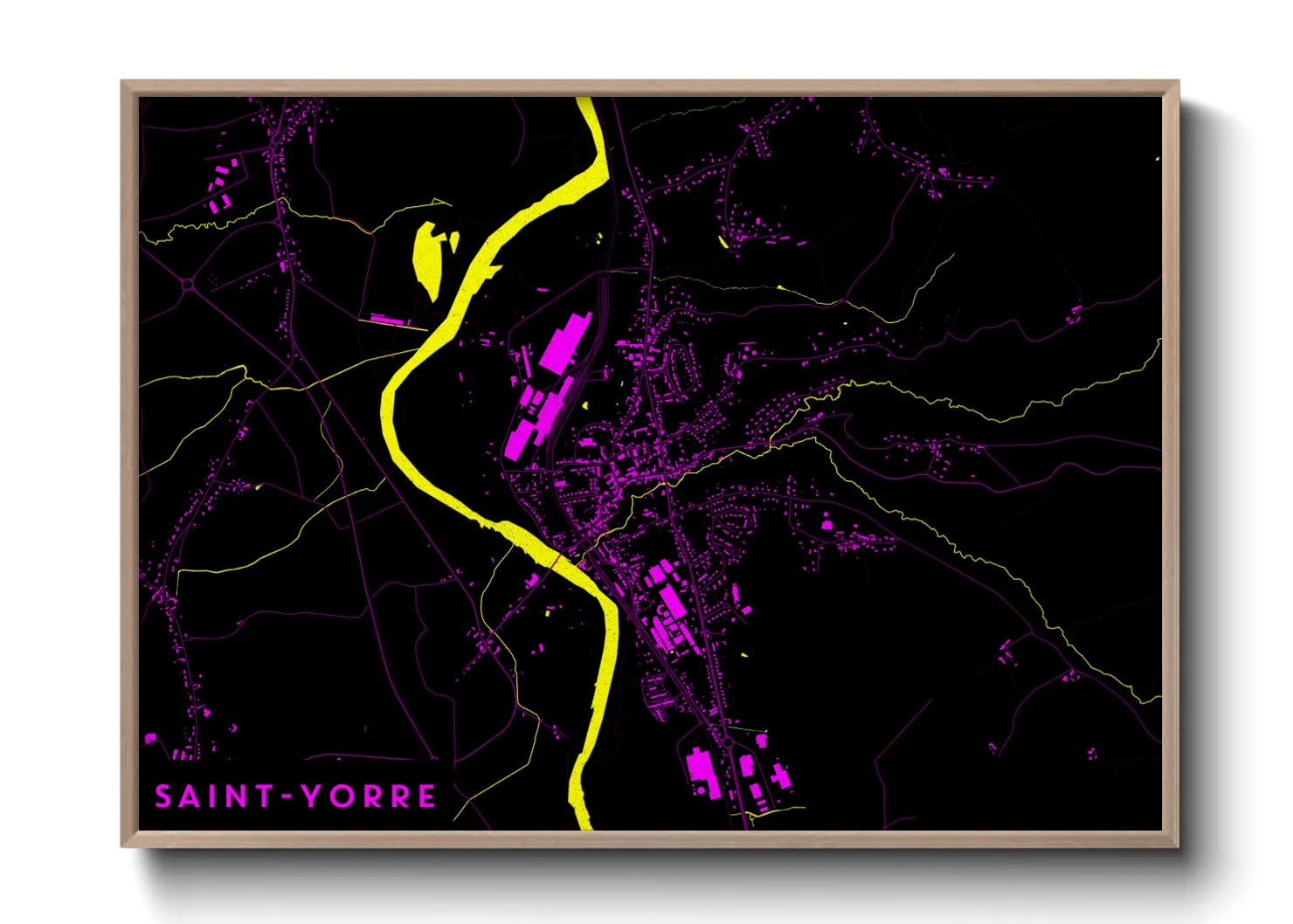 Une affiche de carte sur Saint-Yorre