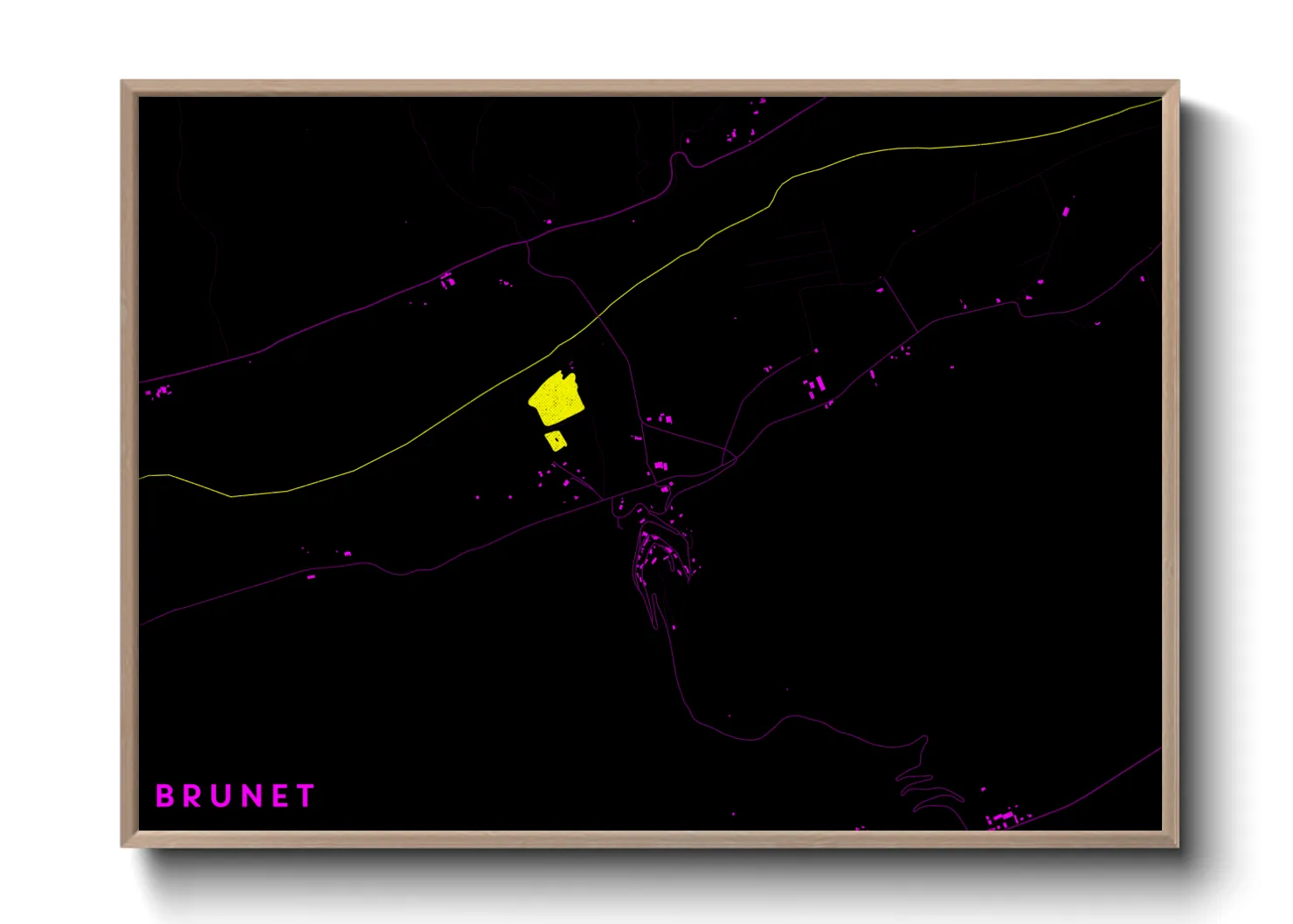 Une affiche de carte sur Brunet