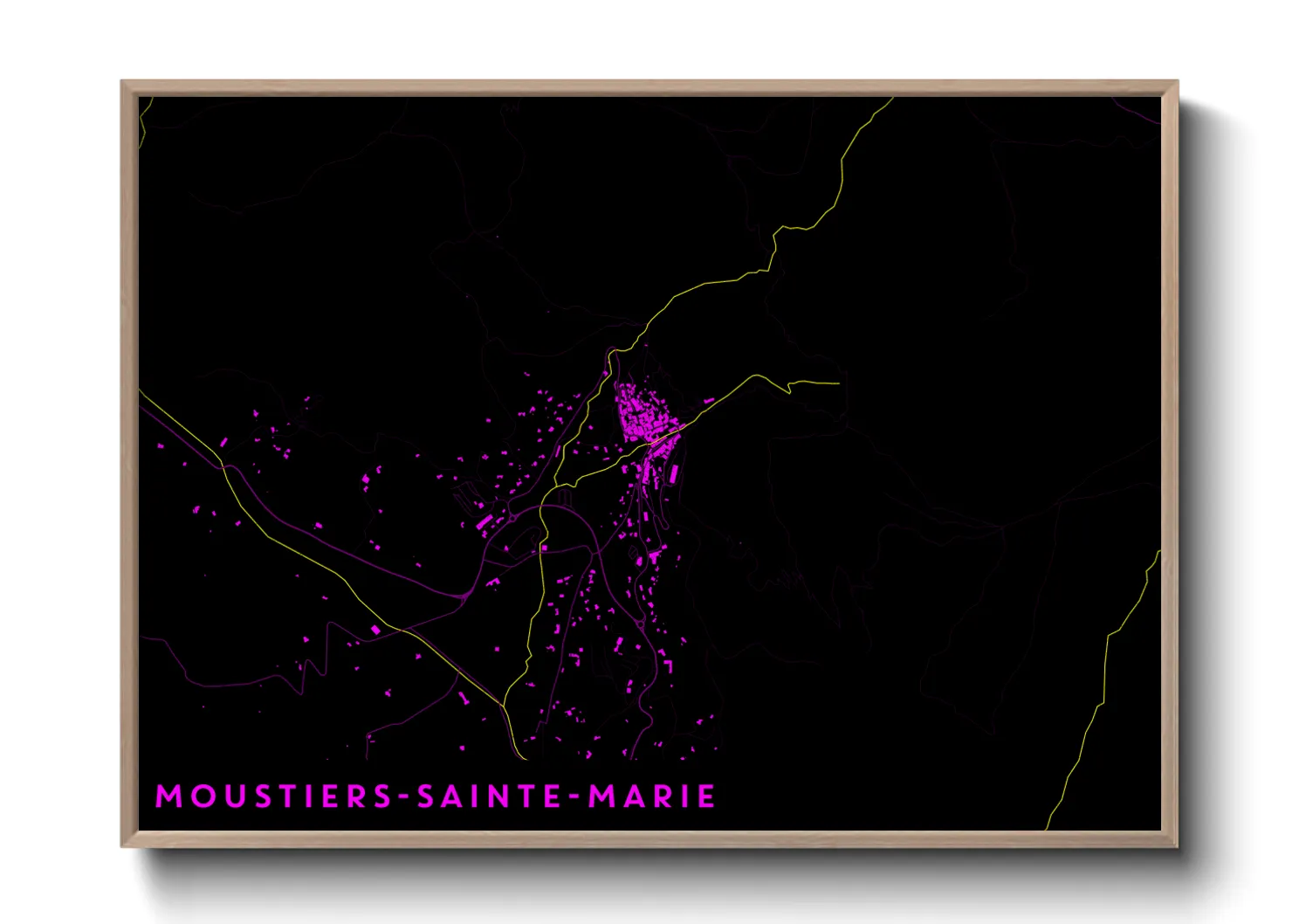 Une affiche de carte sur Moustiers-Sainte-Marie