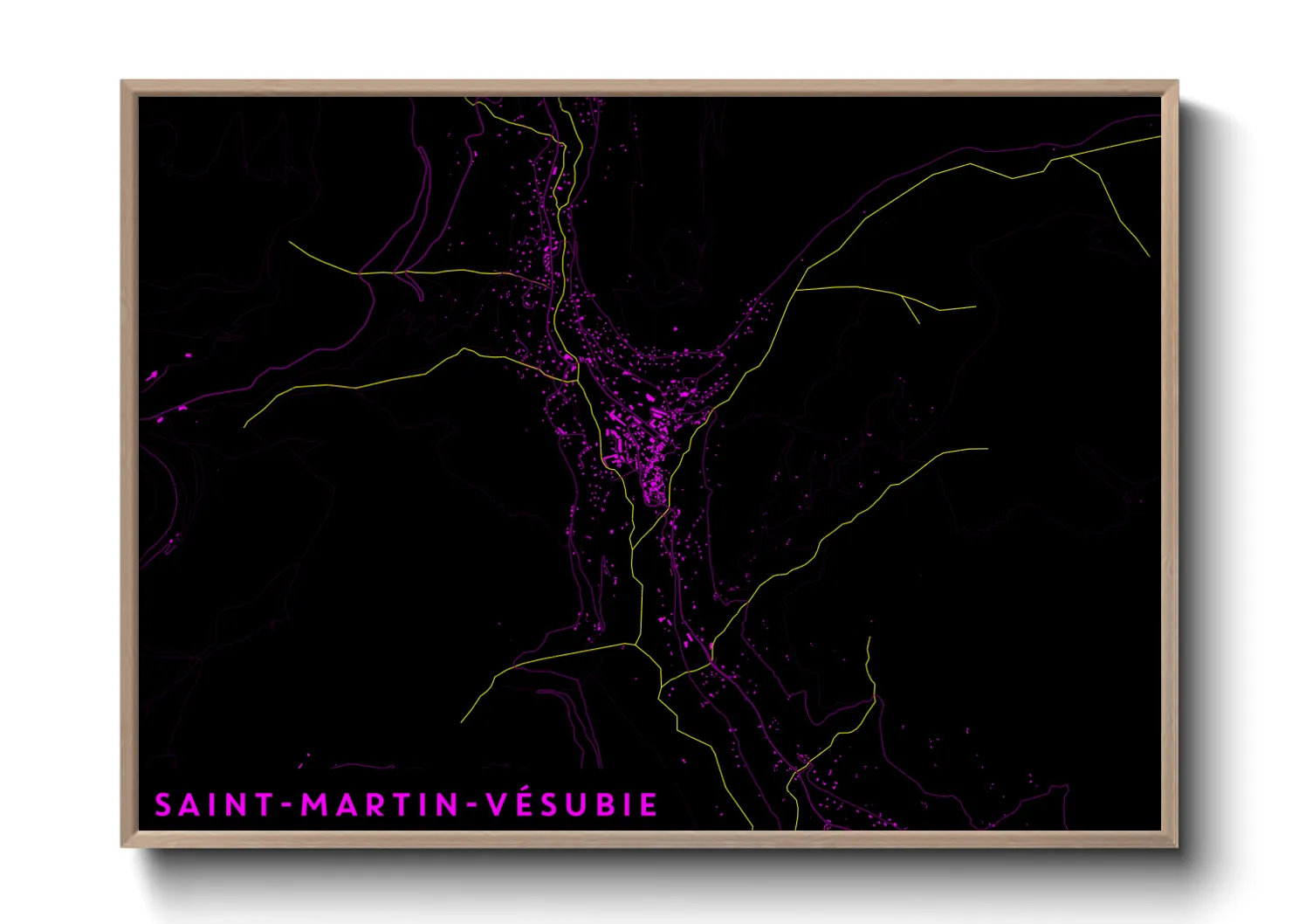 Une affiche de carte sur Saint-Martin-Vésubie