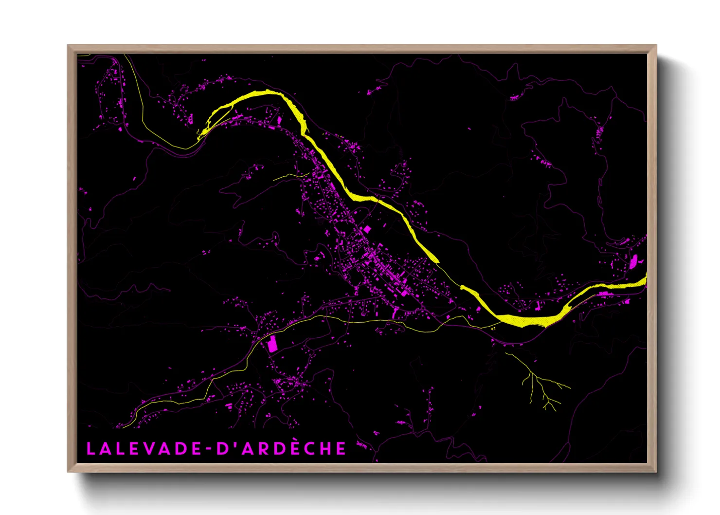 Une affiche de carte sur Lalevade-d'Ardèche