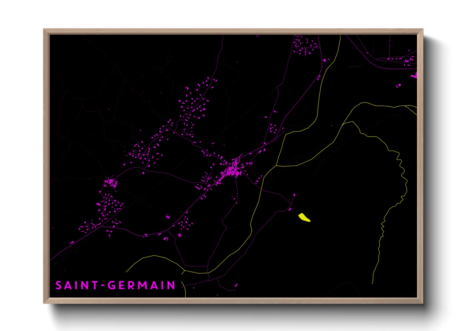 Une affiche de carte sur Saint-Germain