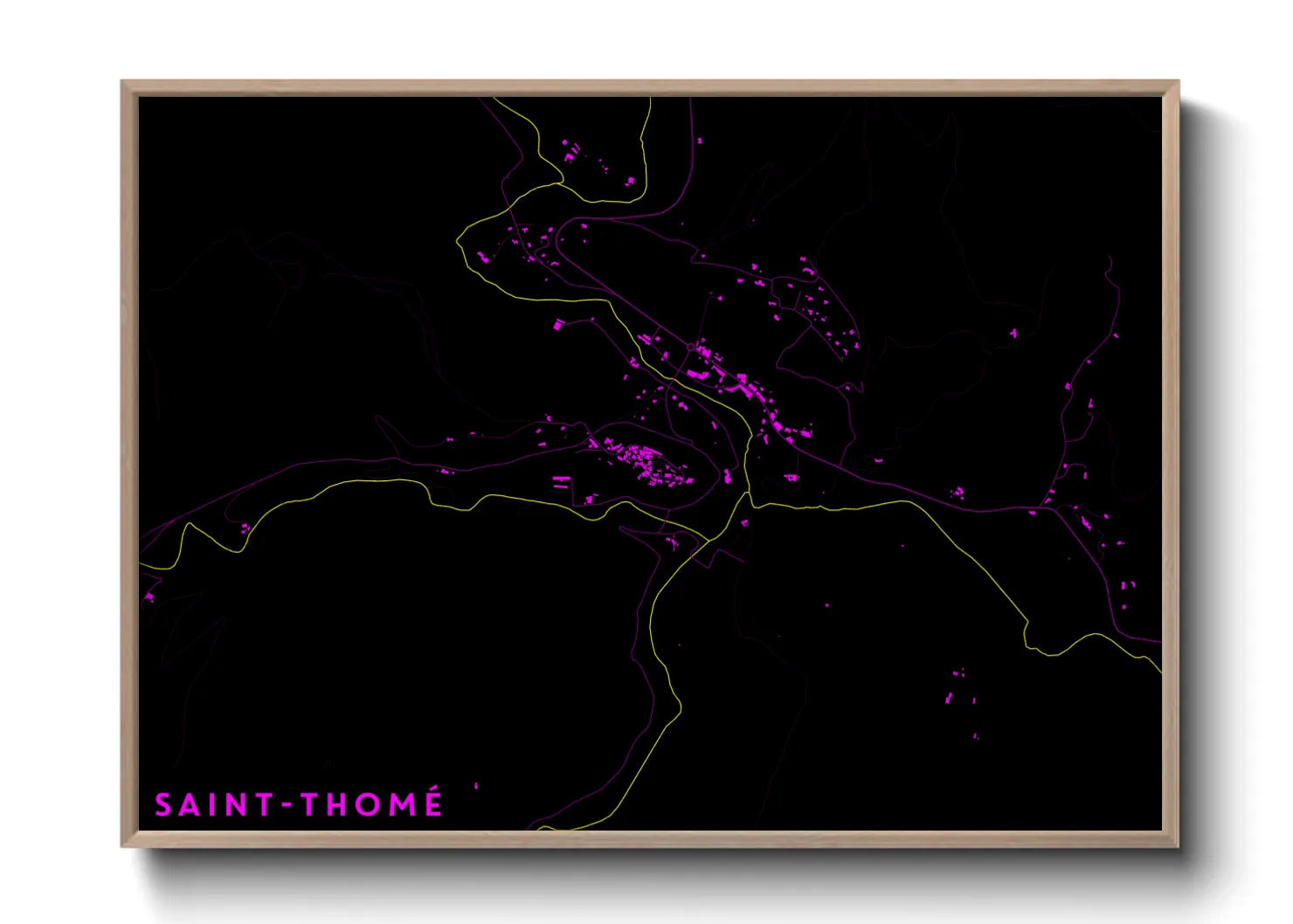 Une affiche de carte sur Saint-Thomé