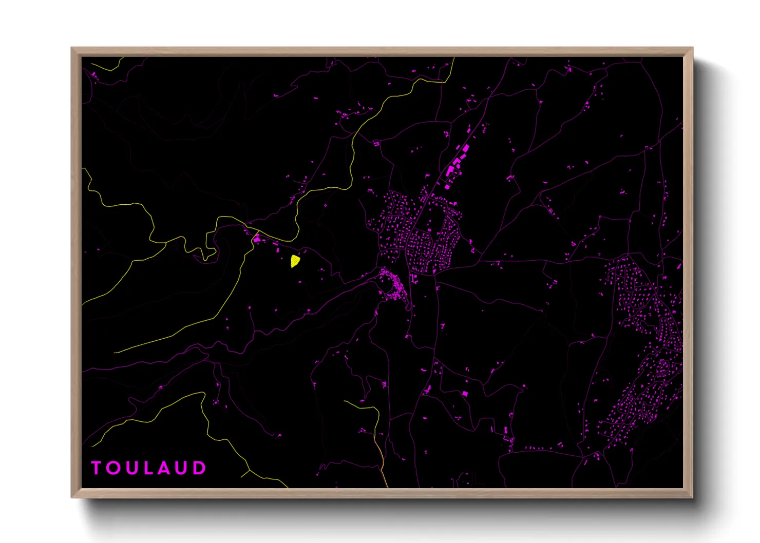 Une affiche de carte sur Toulaud