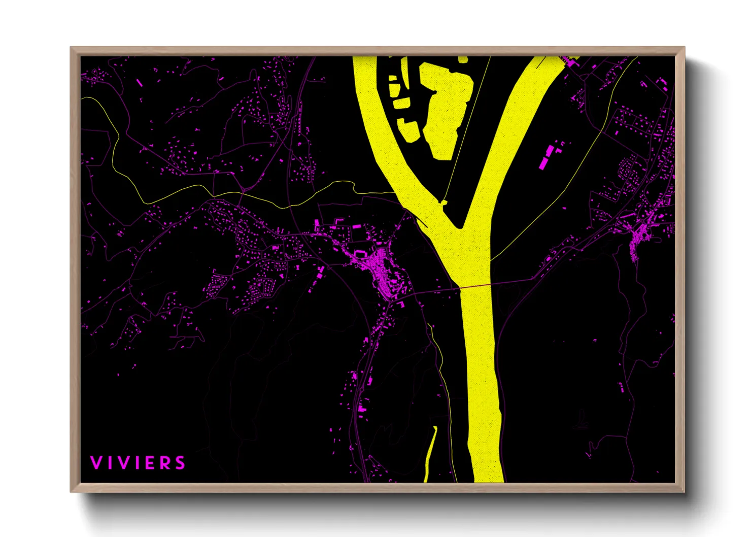 Une affiche de carte sur Viviers