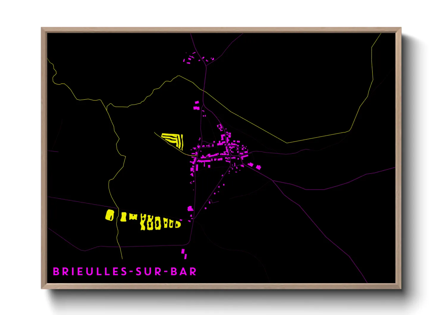 Une affiche de carte sur Brieulles-sur-Bar
