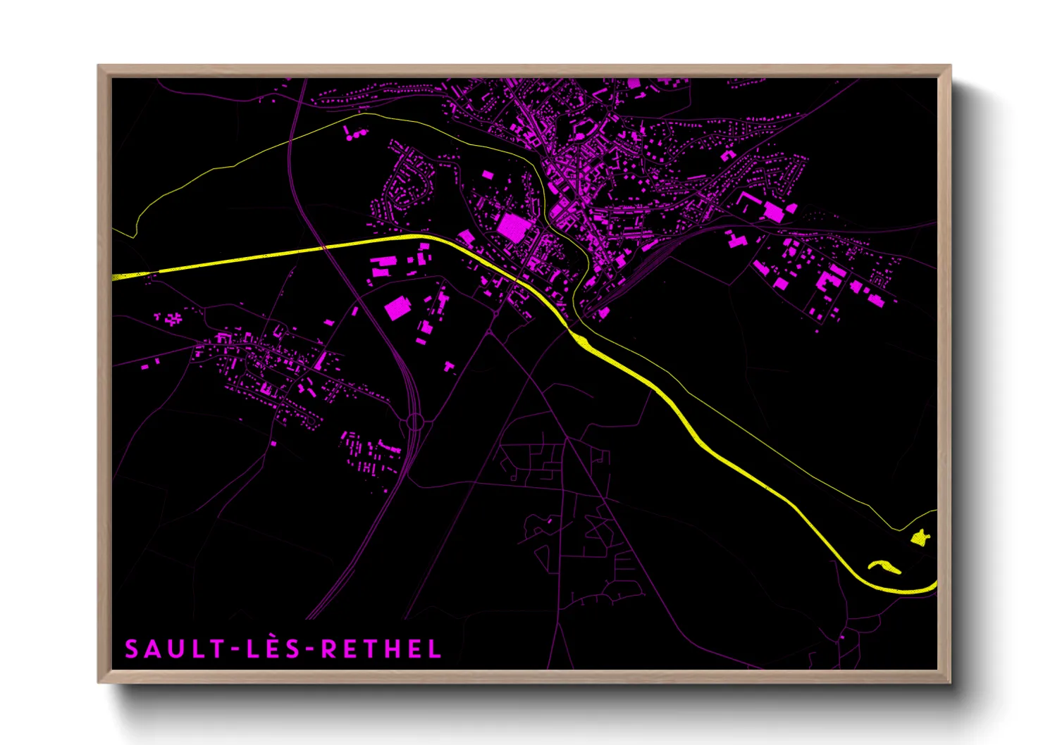 Une affiche de carte sur Sault-lès-Rethel