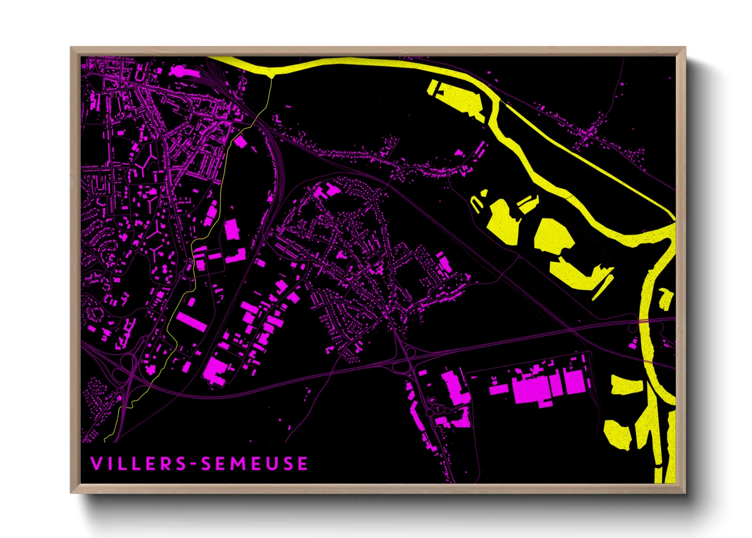 Une affiche de carte sur Villers-Semeuse