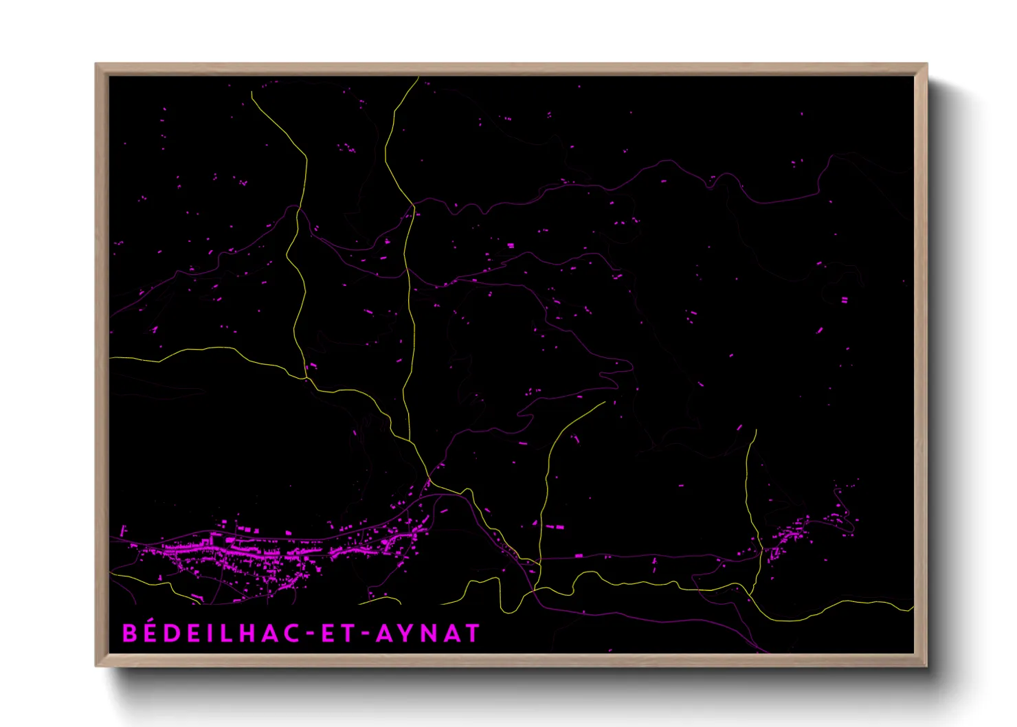 Une affiche de carte sur Bédeilhac-et-Aynat