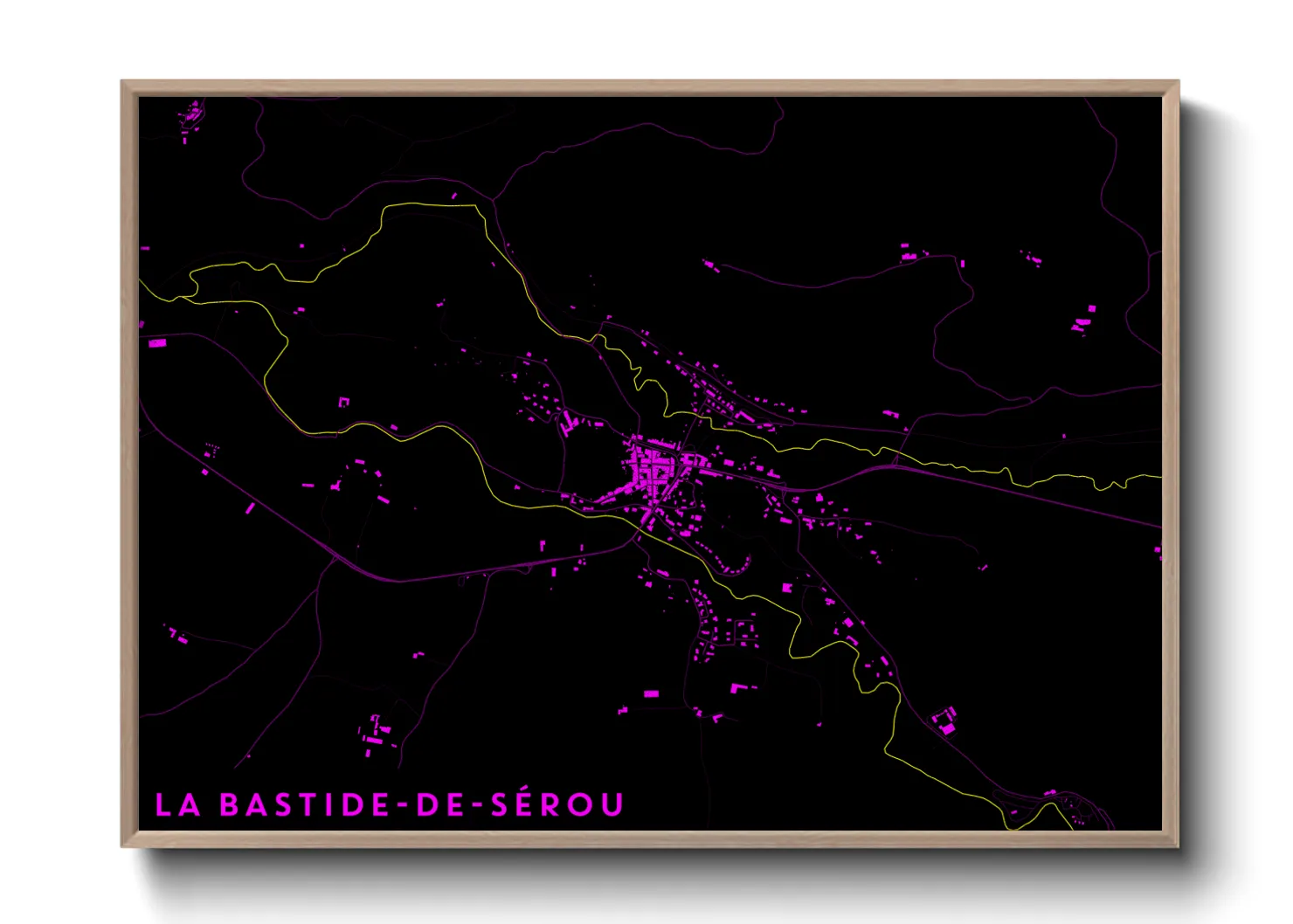 Une affiche de carte sur La Bastide-de-Sérou