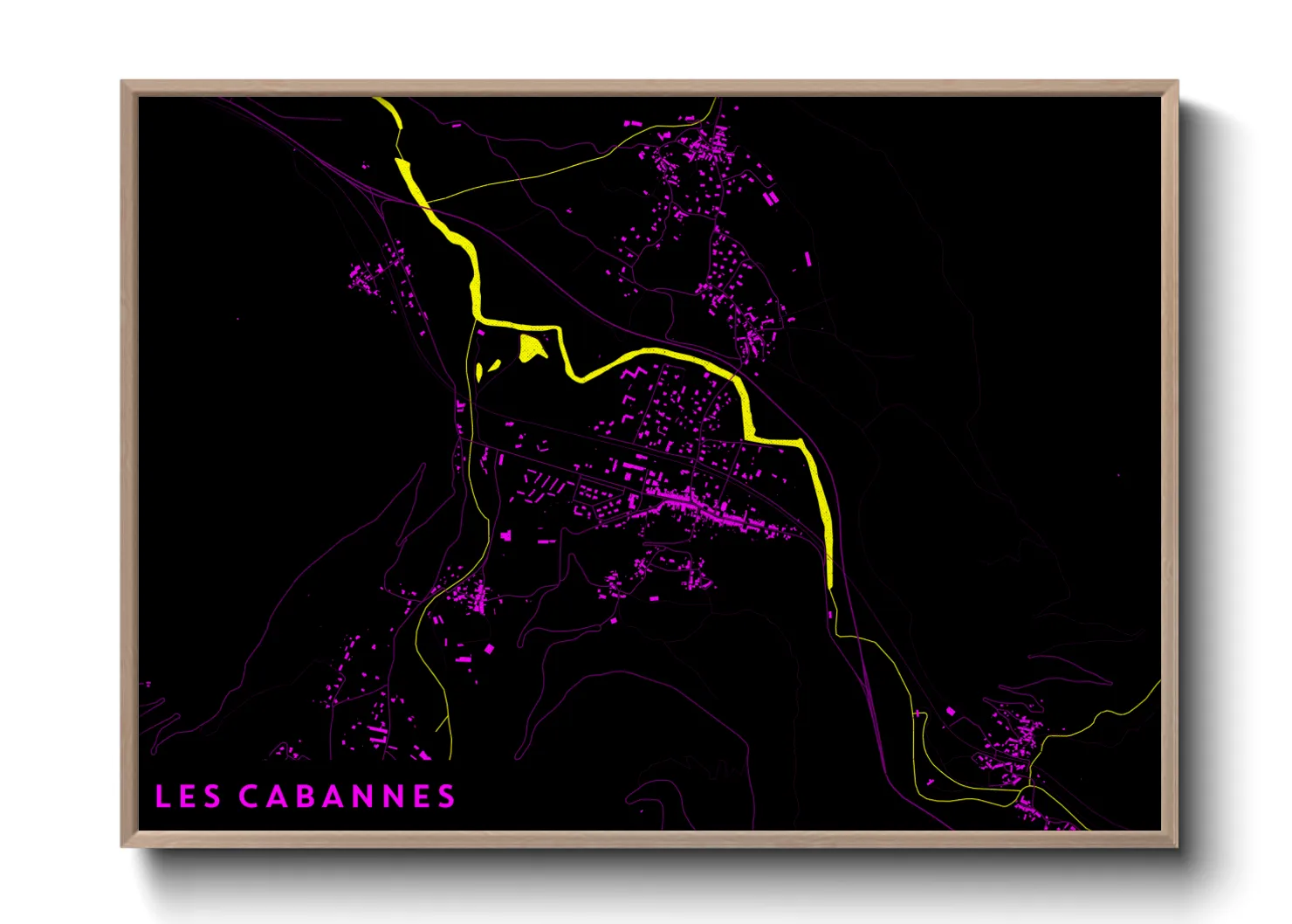 Une affiche de carte sur Les Cabannes