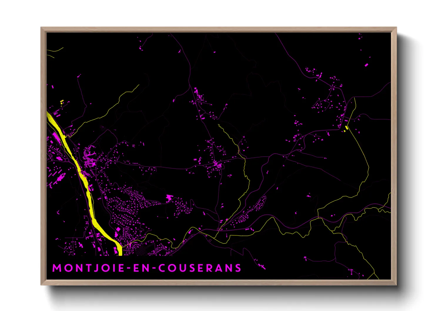 Une affiche de carte sur Montjoie-en-Couserans