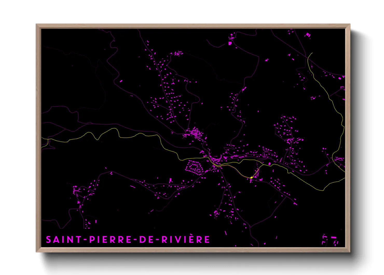 Une affiche de carte sur Saint-Pierre-de-Rivière