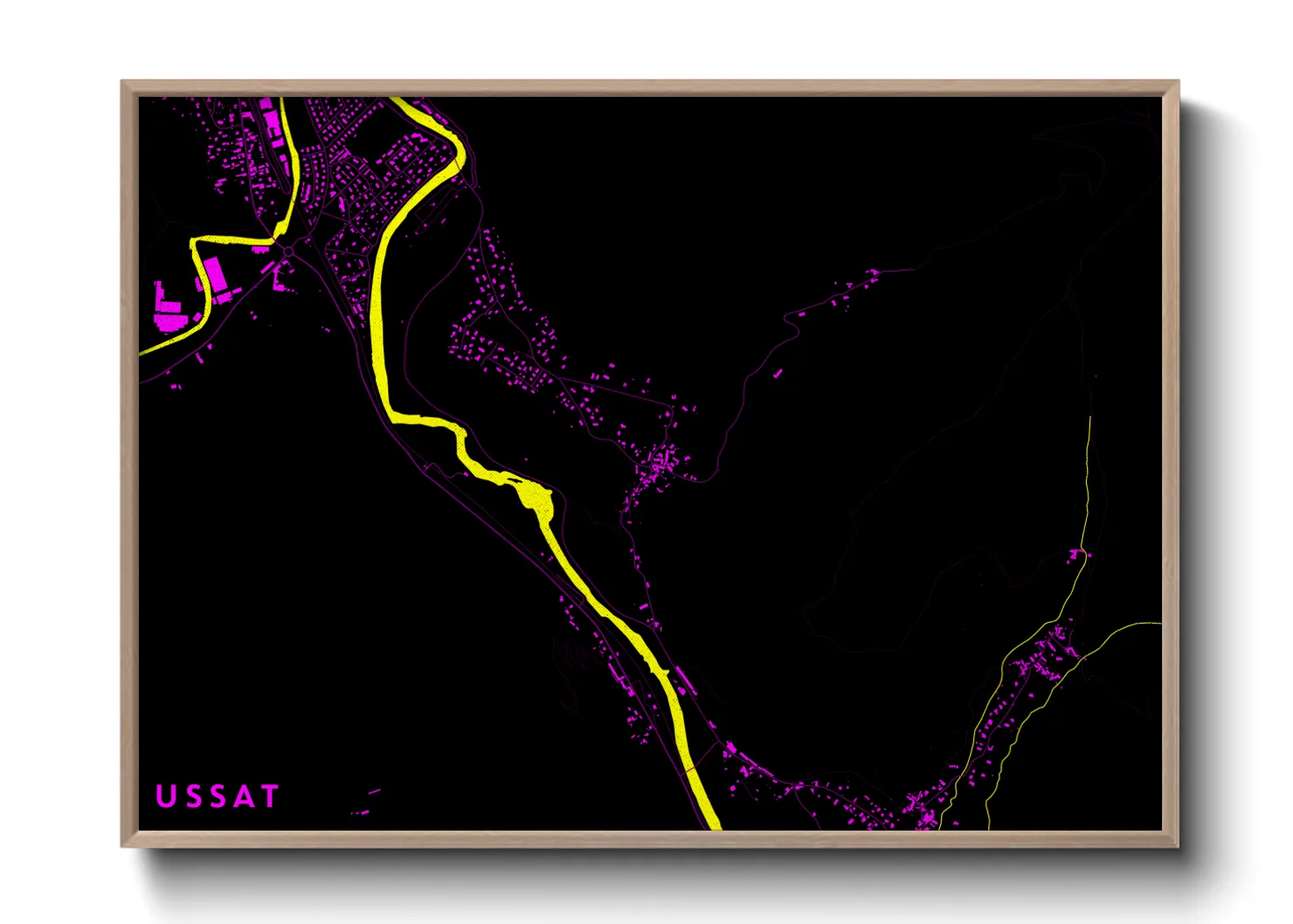 Une affiche de carte sur Ussat