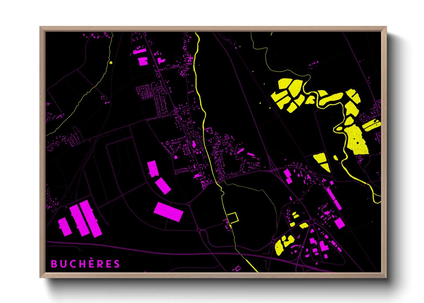 Une affiche de carte sur Buchères