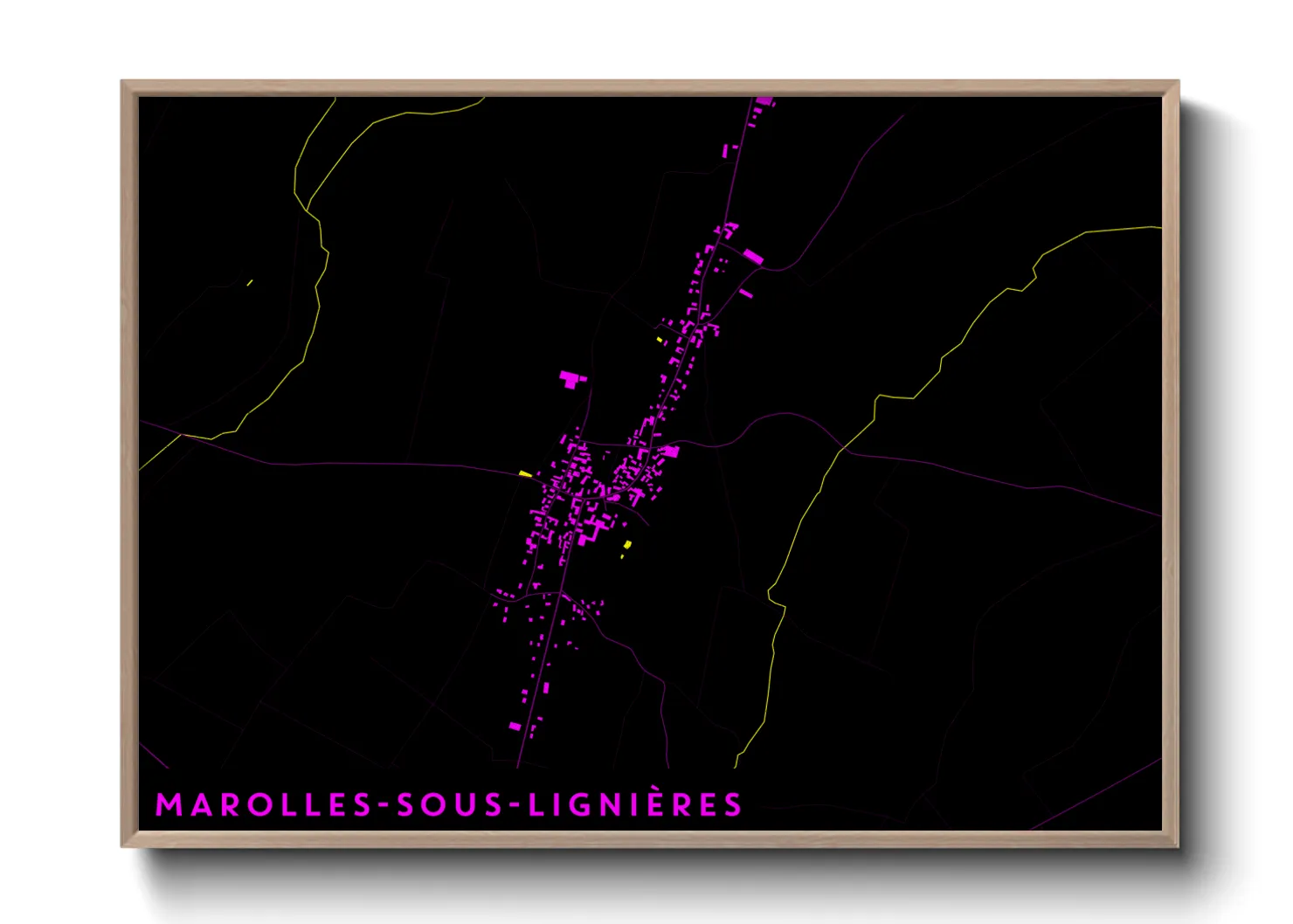 Une affiche de carte sur Marolles-sous-Lignières