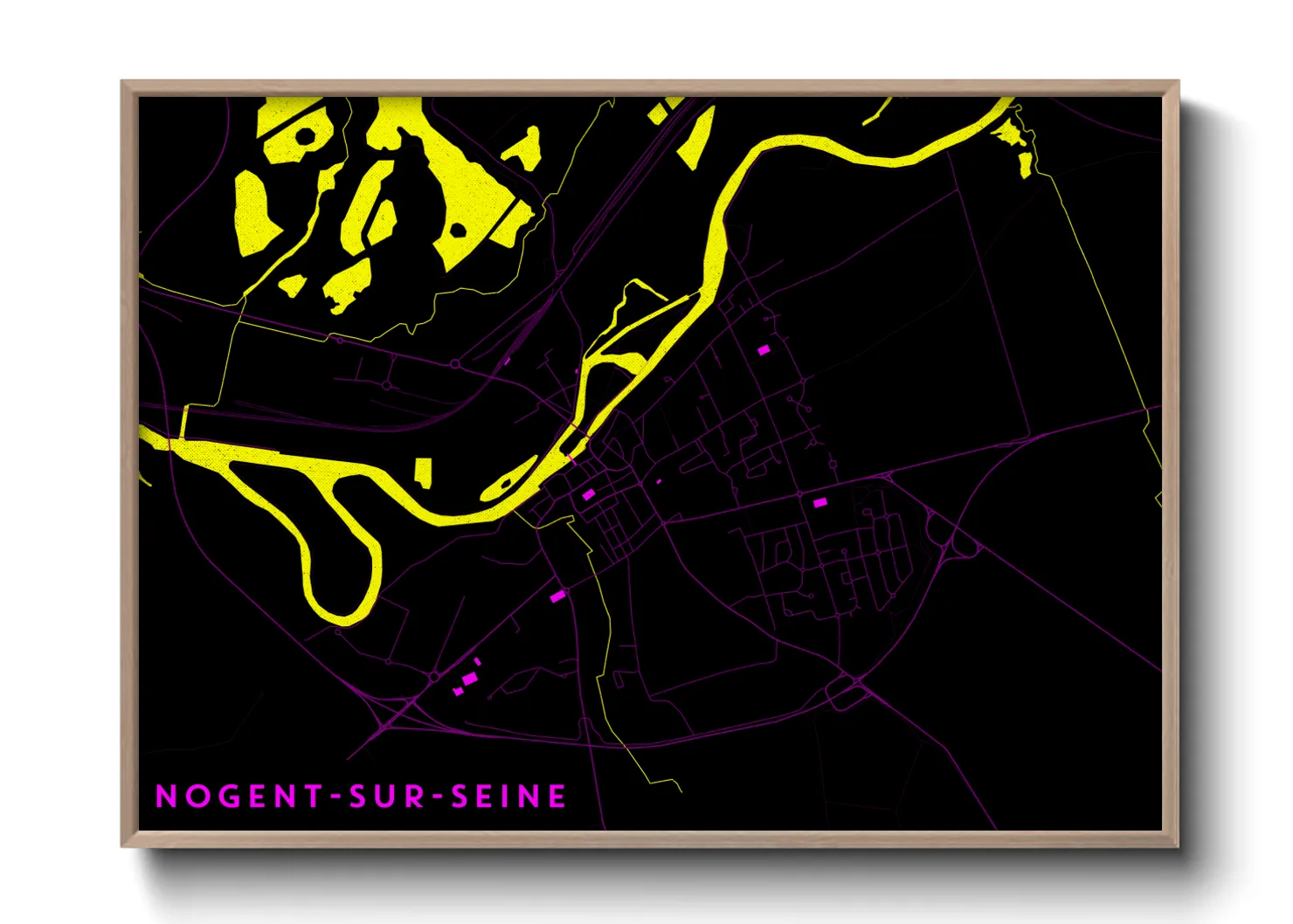 Une affiche de carte sur Nogent-sur-Seine
