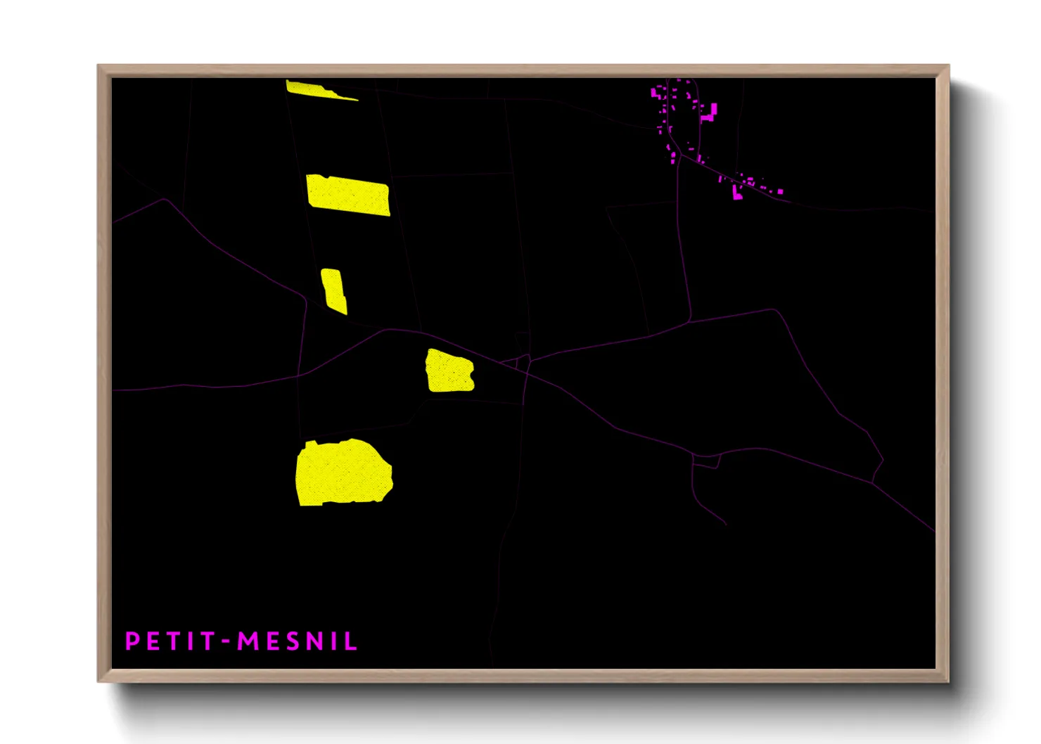 Une affiche de carte sur Petit-Mesnil