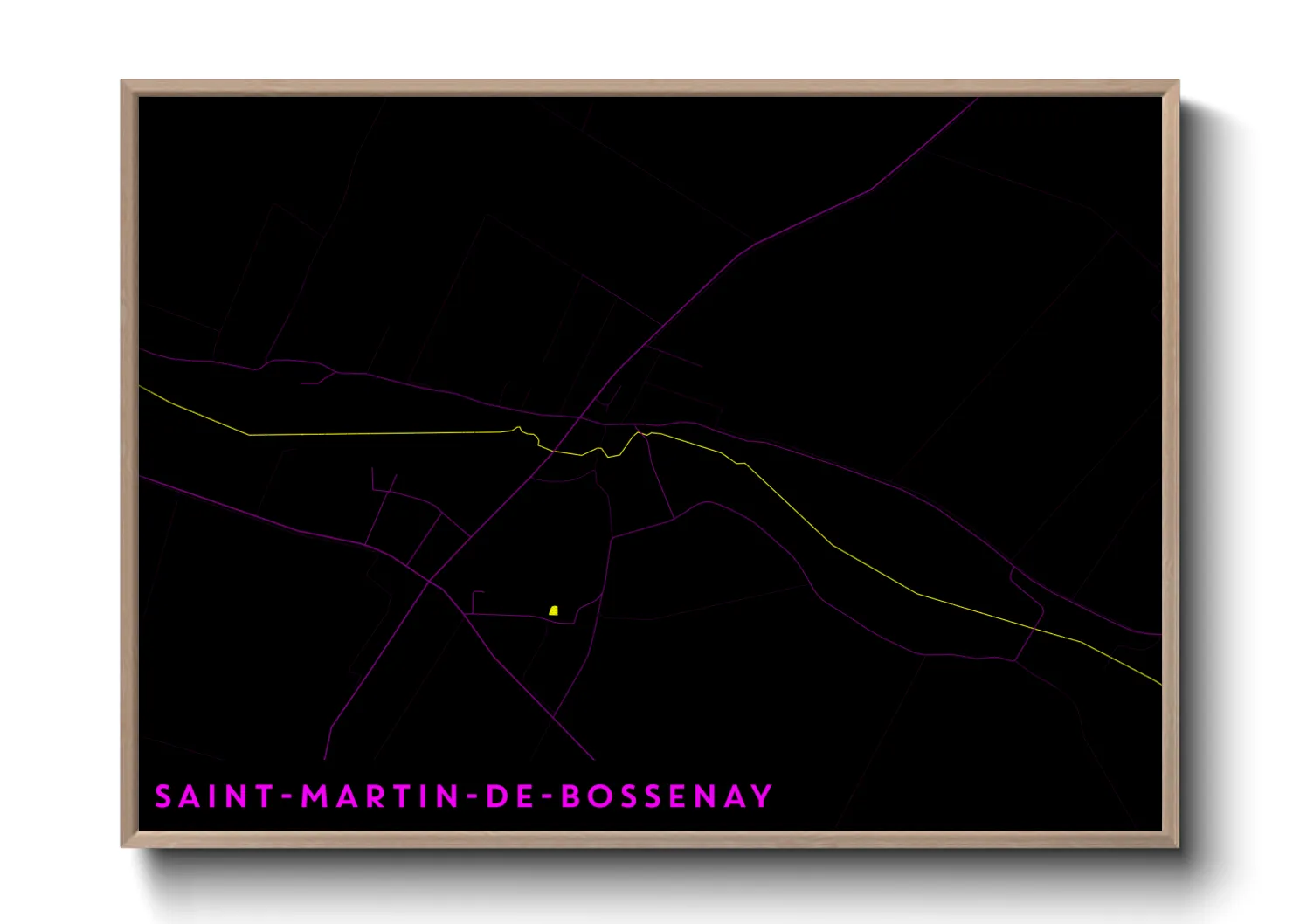 Une affiche de carte sur Saint-Martin-de-Bossenay