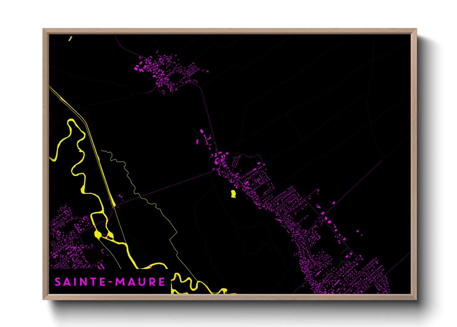 Une affiche de carte sur Sainte-Maure