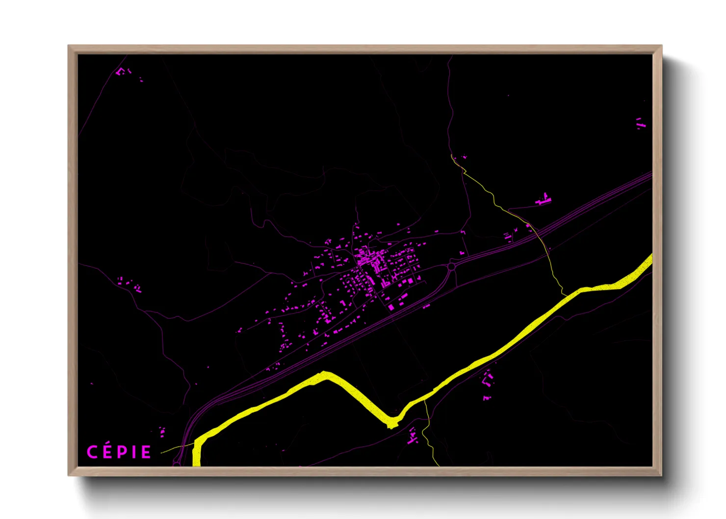 Une affiche de carte sur Cépie