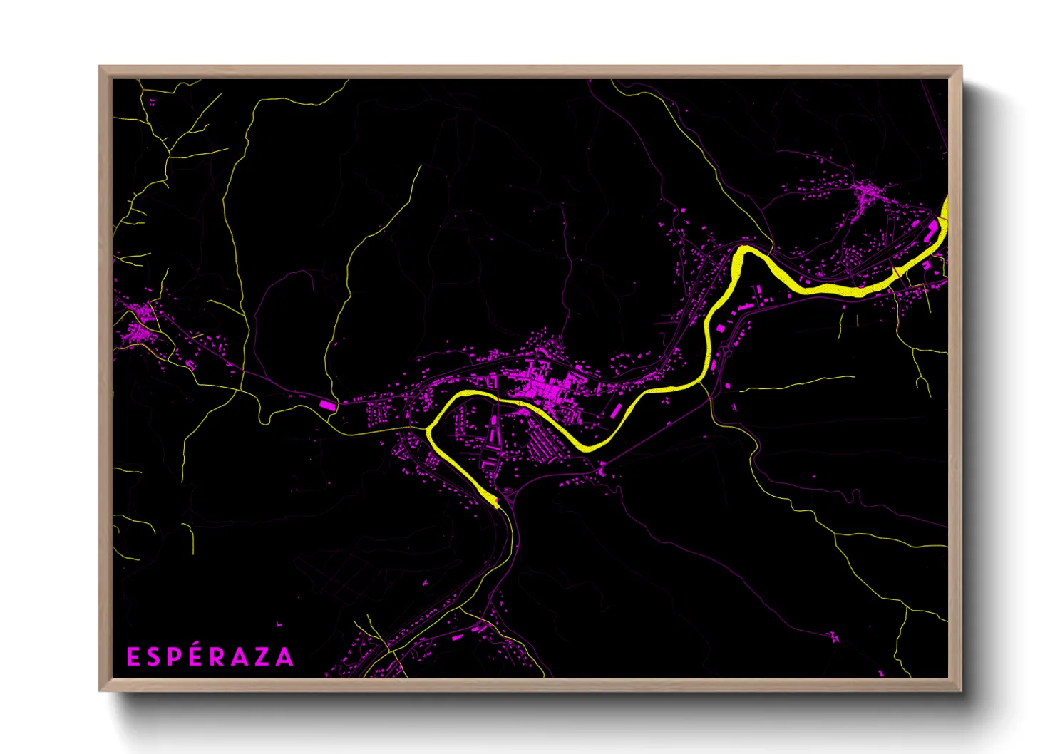 Une affiche de carte sur Espéraza