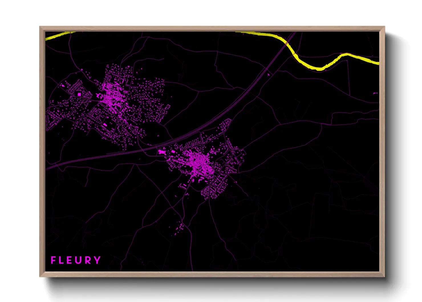 Une affiche de carte sur Fleury