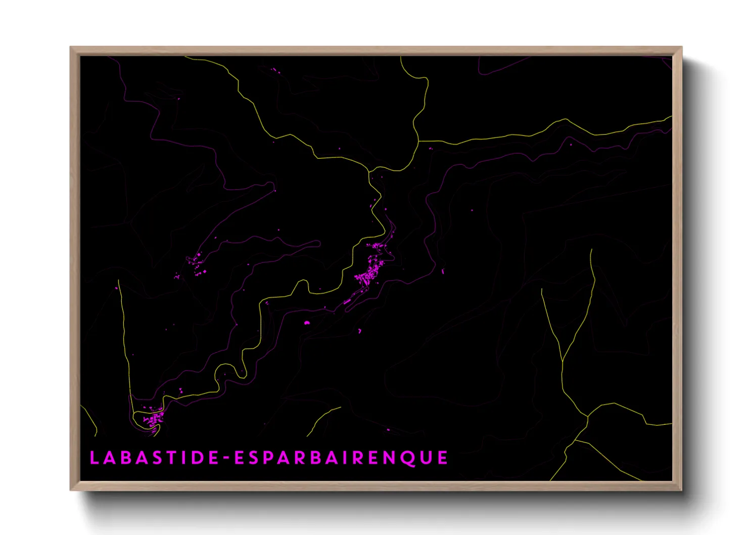 Une affiche de carte sur Labastide-Esparbairenque