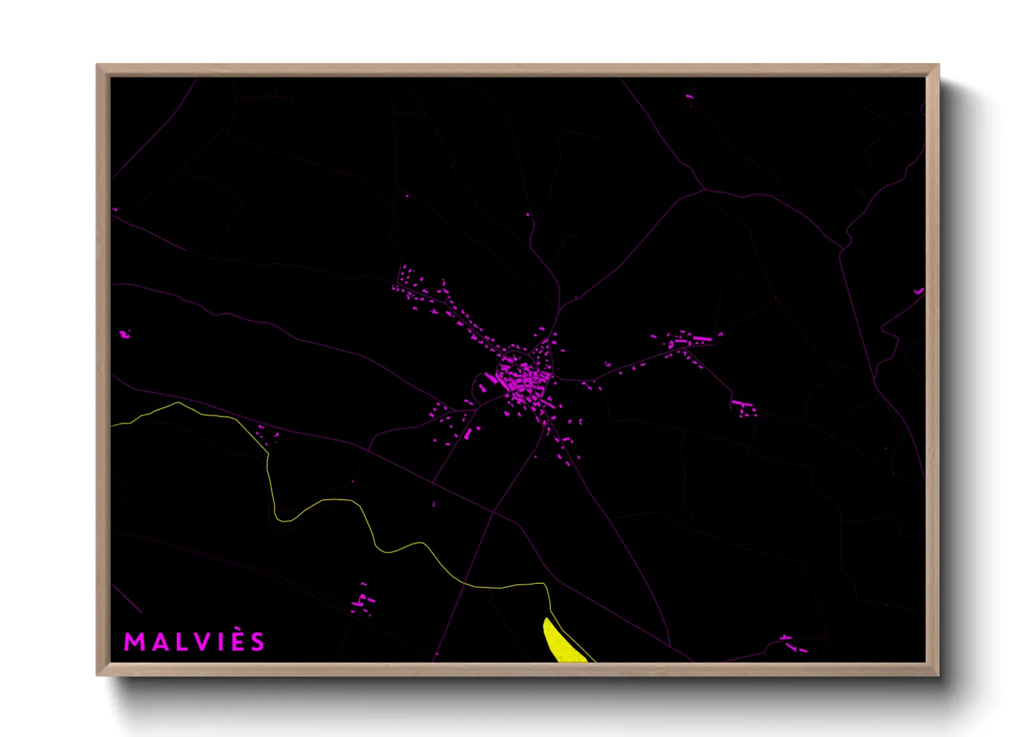 Une affiche de carte sur Malviès