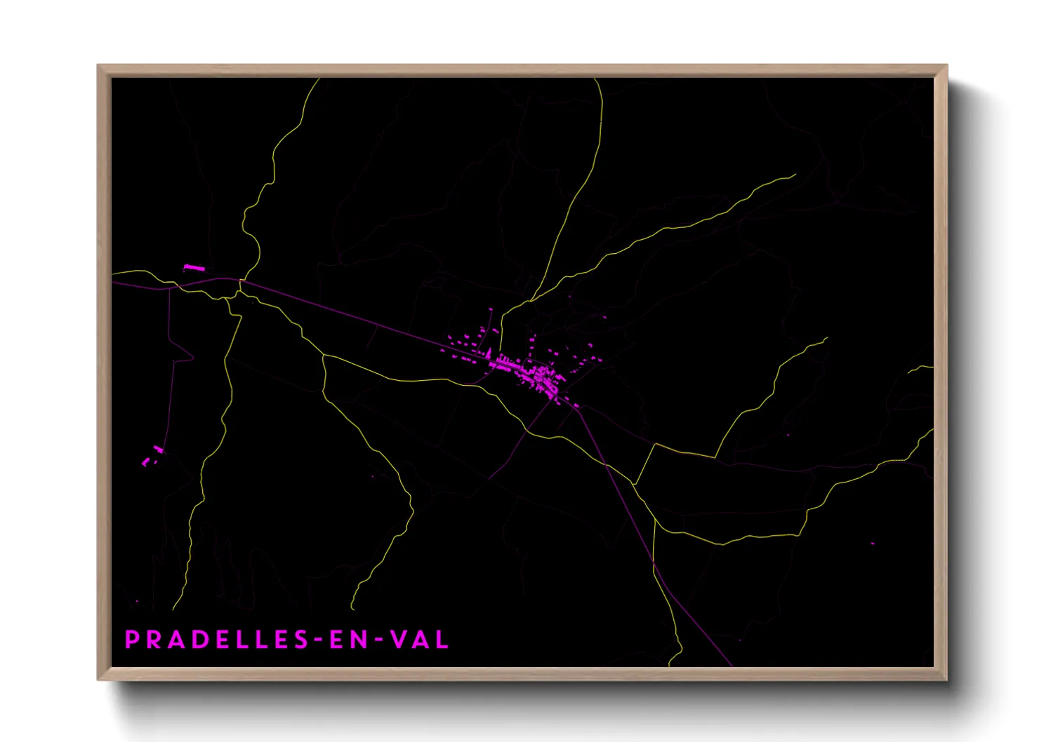 Une affiche de carte sur Pradelles-en-Val