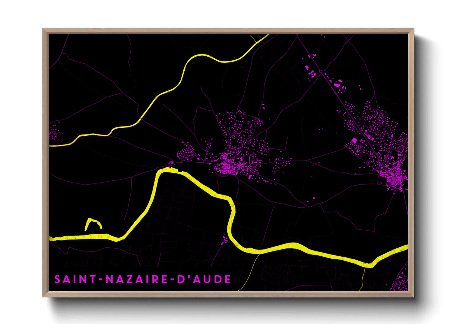 Une affiche de carte sur Saint-Nazaire-d'Aude