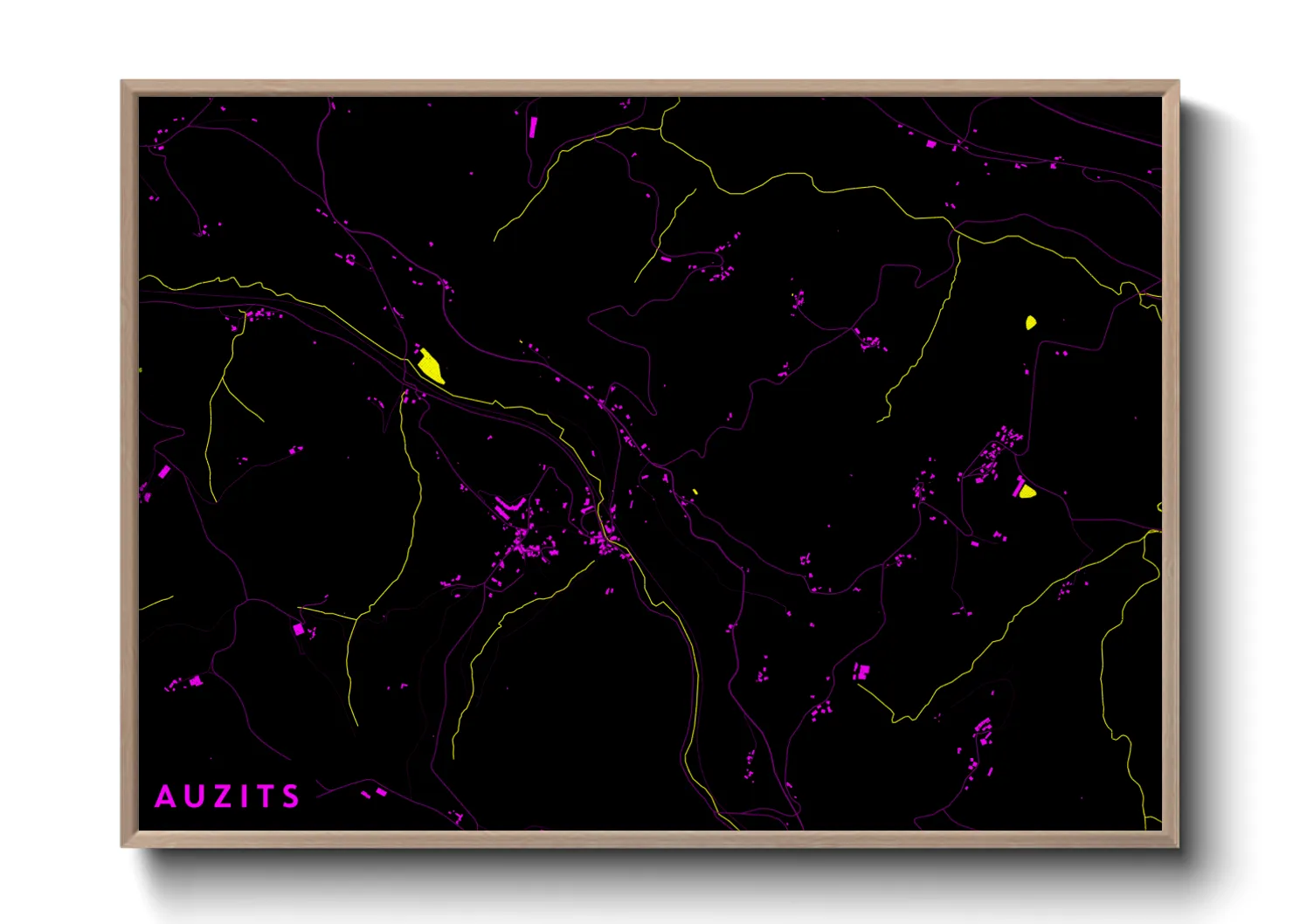 Une affiche de carte sur Auzits