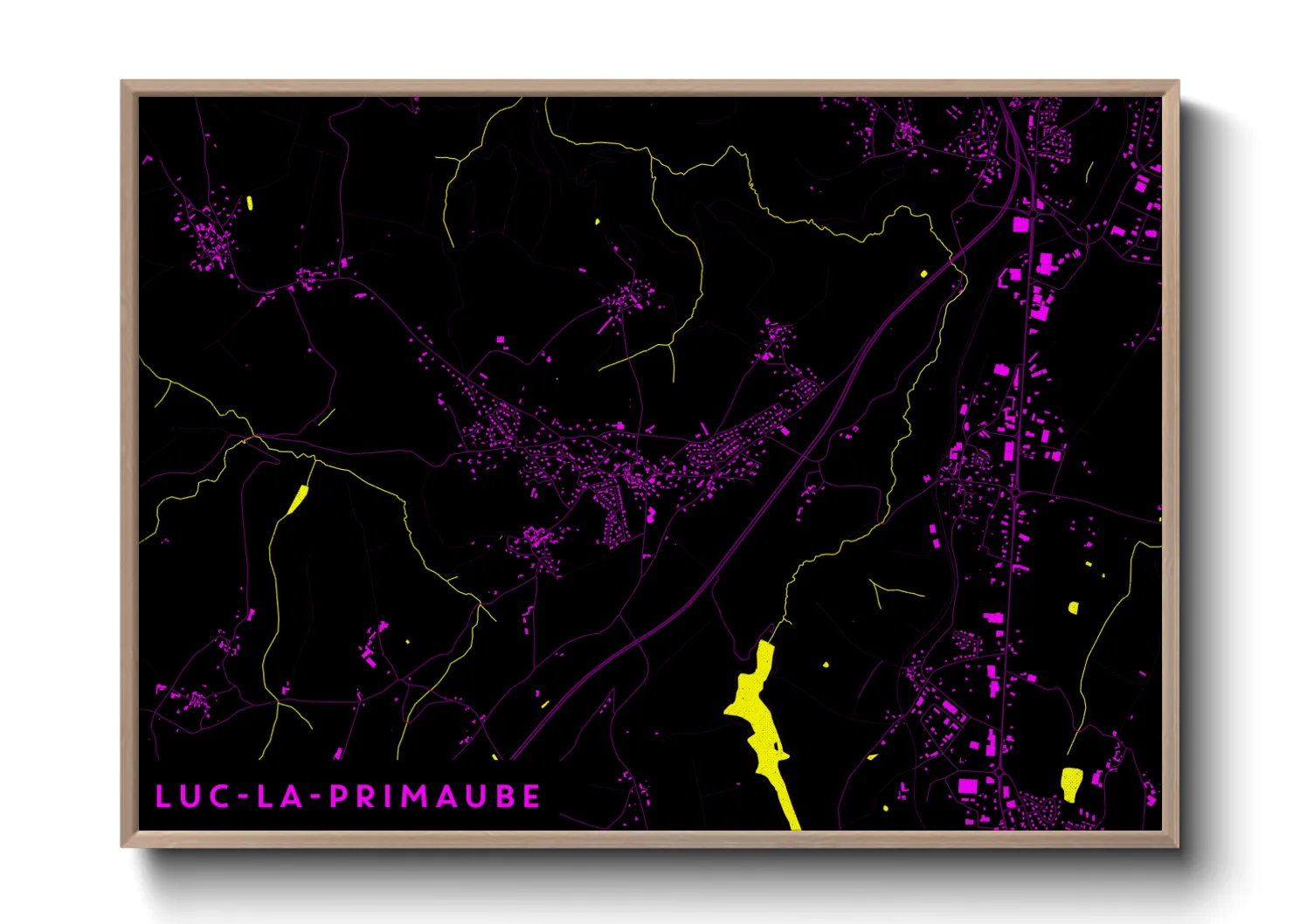 Une affiche de carte sur Luc-la-Primaube