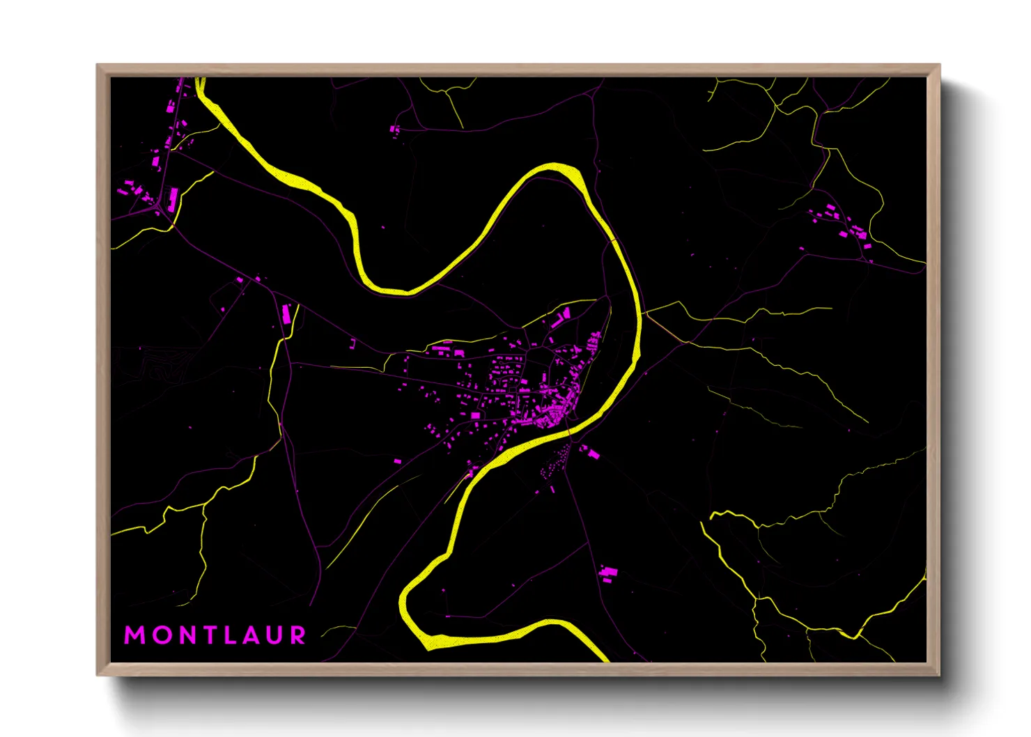 Une affiche de carte sur Montlaur