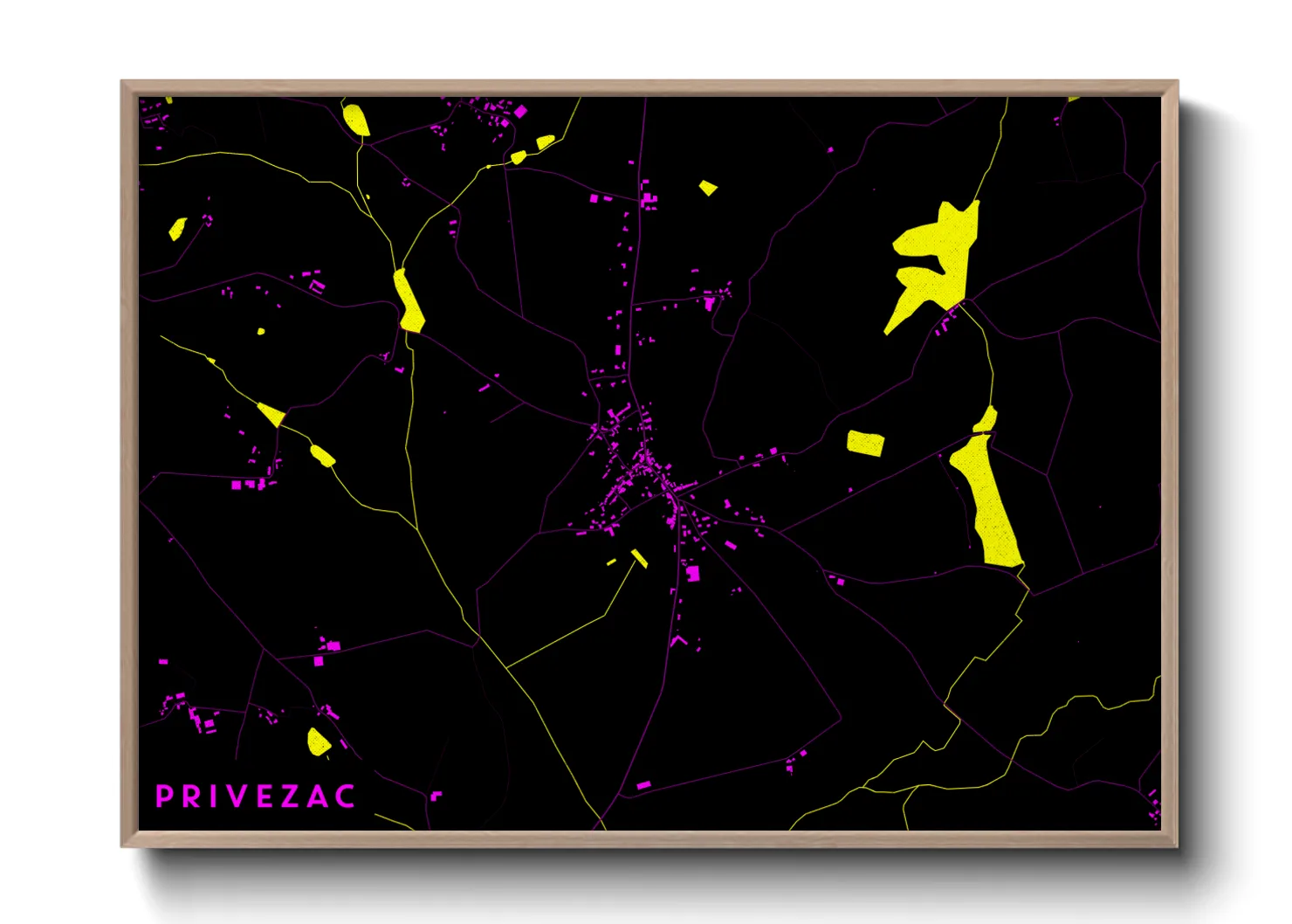 Une affiche de carte sur Privezac
