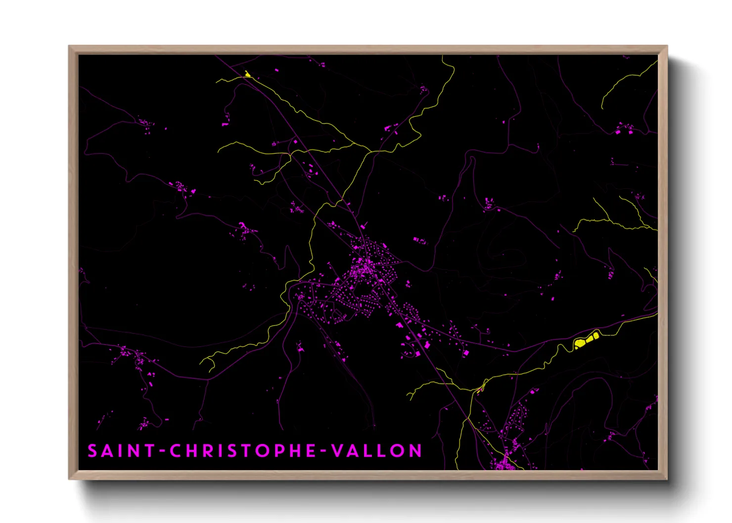 Une affiche de carte sur Saint-Christophe-Vallon
