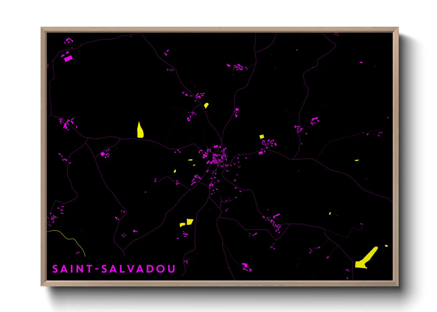 Une affiche de carte sur Saint-Salvadou