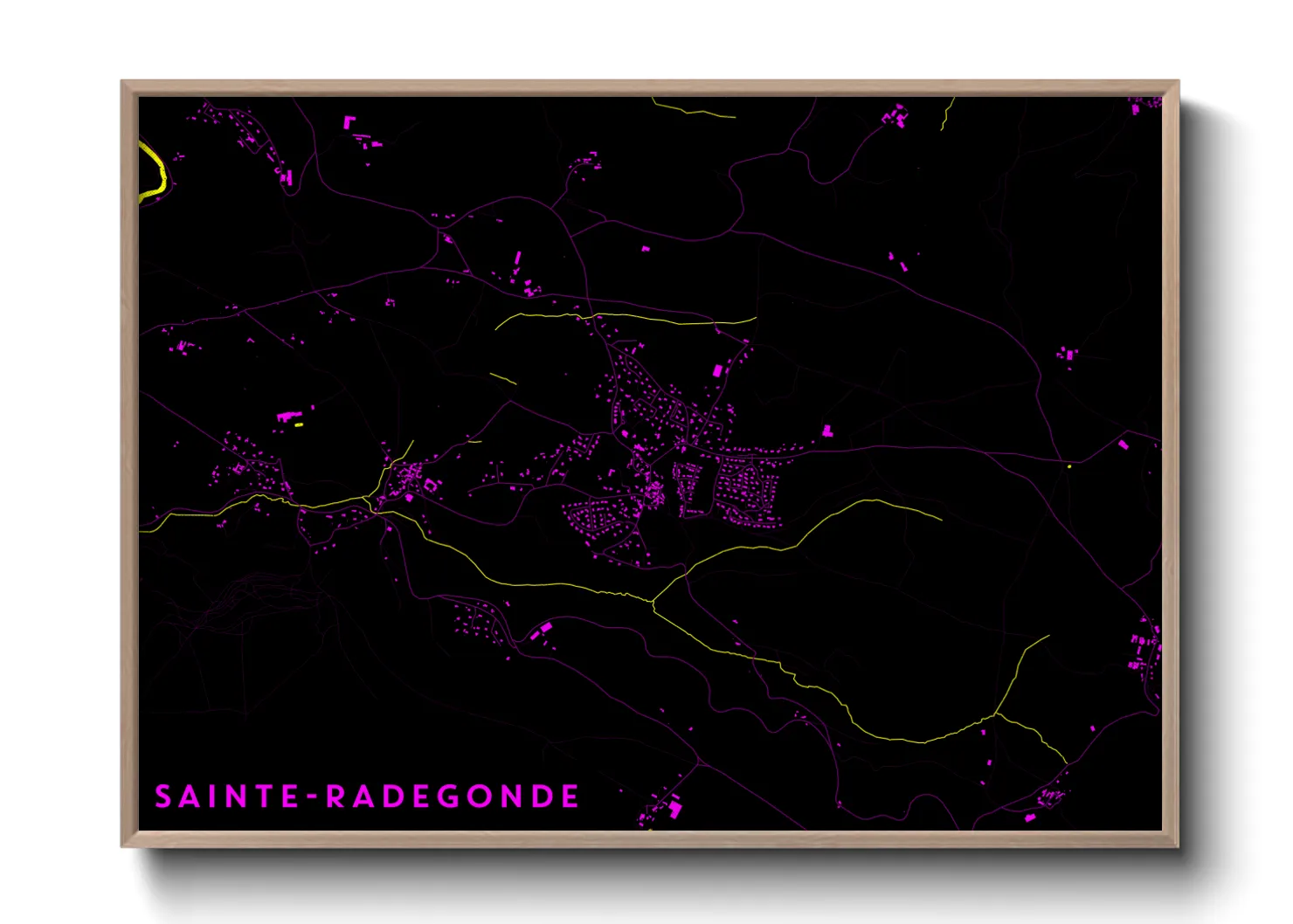 Une affiche de carte sur Sainte-Radegonde