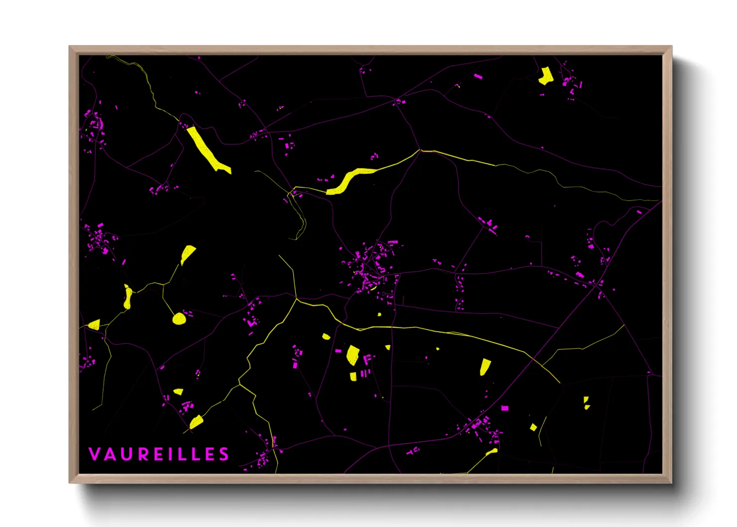 Une affiche de carte sur Vaureilles