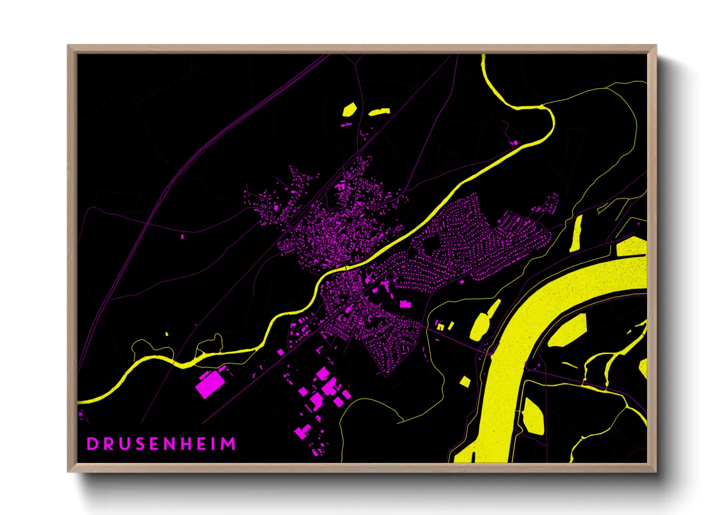 Une affiche de carte sur Drusenheim