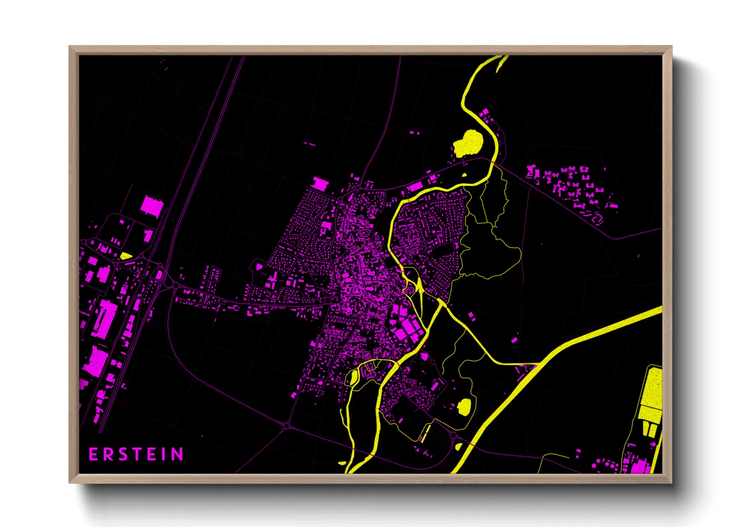 Une affiche de carte sur Erstein