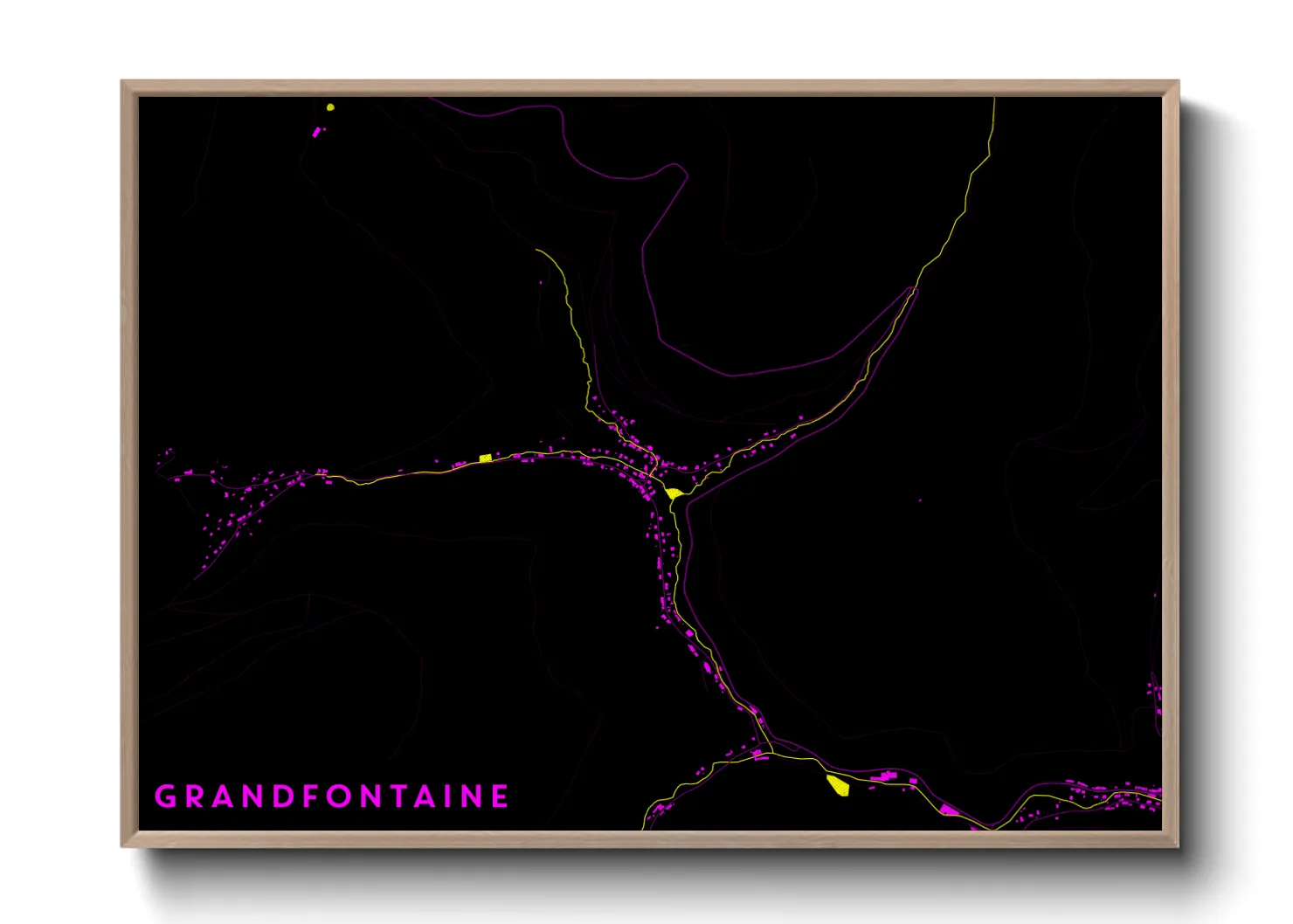Une affiche de carte sur Grandfontaine