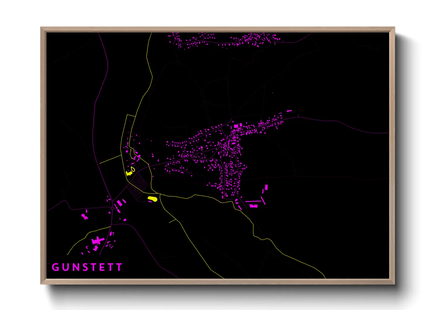 Une affiche de carte sur Gunstett