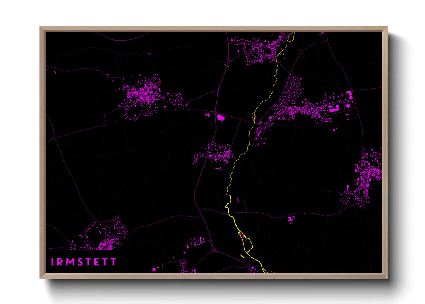 Une affiche de carte sur Irmstett