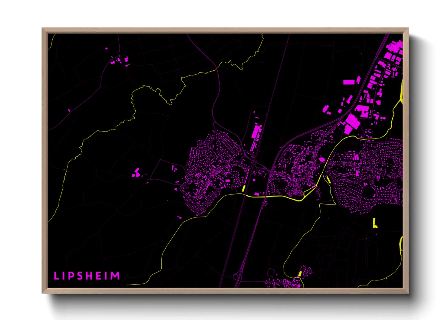 Une affiche de carte sur Lipsheim