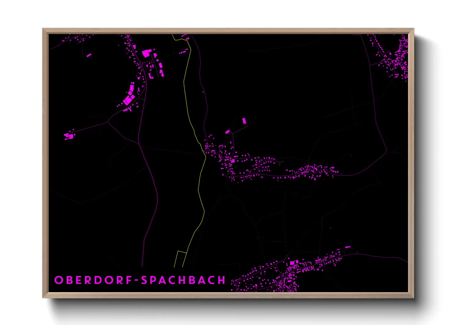 Une affiche de carte sur Oberdorf-Spachbach