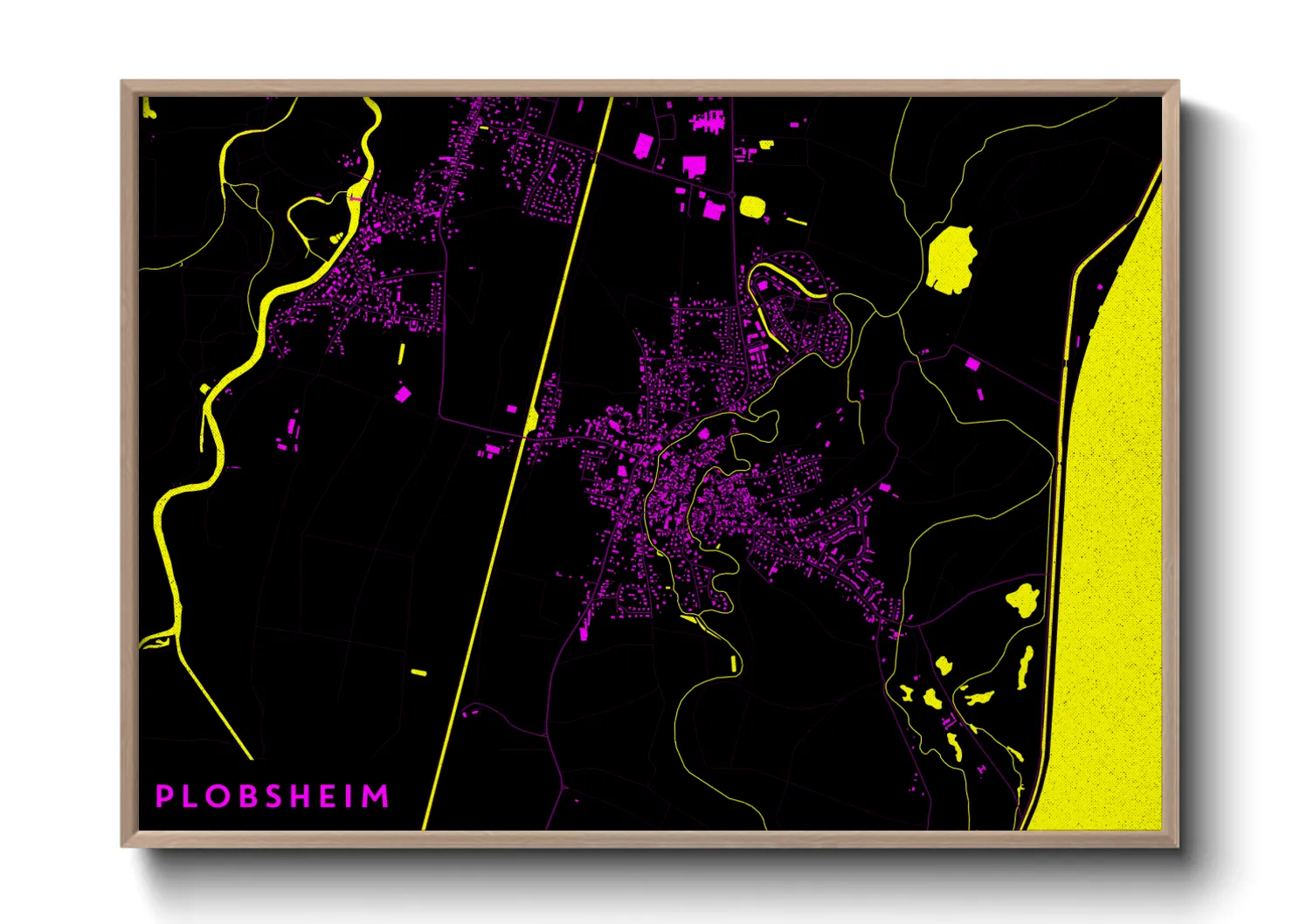 Une affiche de carte sur Plobsheim